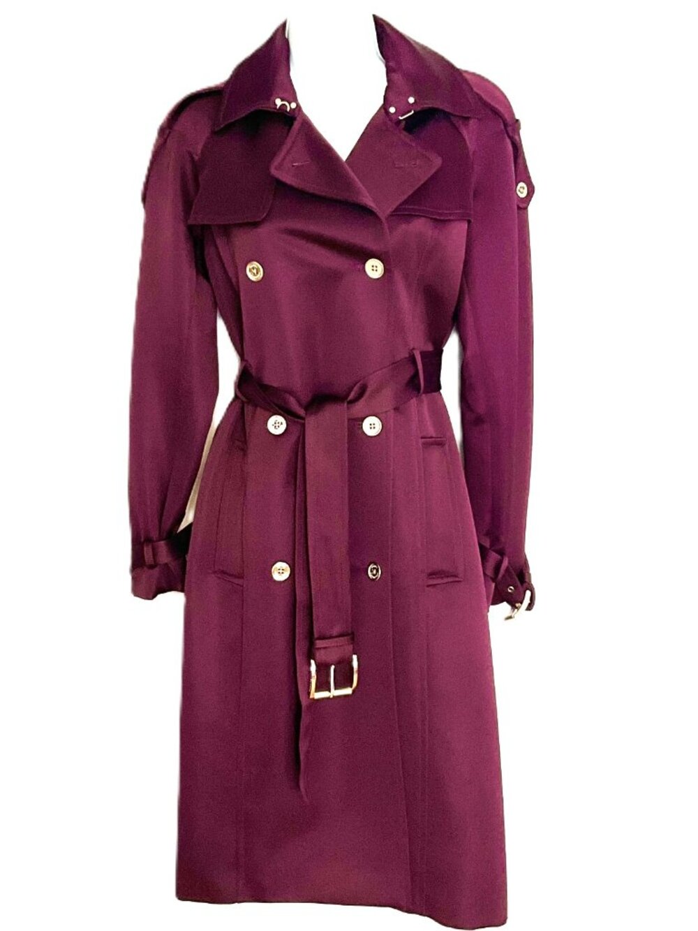 Michael Kors Double-Breasted Trench Coat with Belt Size M